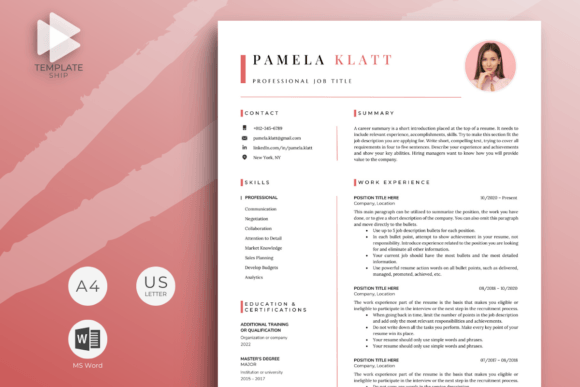 Download Resume Template with Photo for MS Word - Resume template Collection