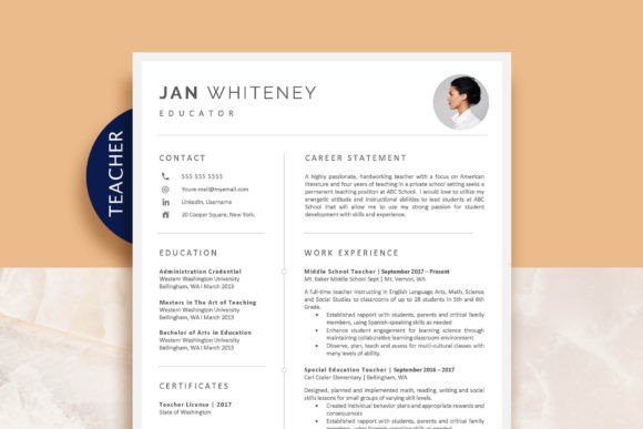 Download Teacher Resume Template with Picture - Resume template Collection